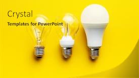  Presentation with light bulbs - Beautiful presentation design featuring energy-saving-and-classic-light backdrop and a yellow colored foreground