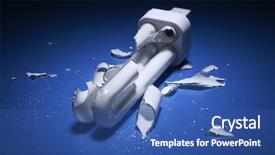  Presentation with saving - Audience pleasing slides consisting of energy saving bulb broken backdrop and a ocean colored foreground