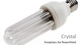  Presentation with saving - Presentation design with energy saving bulb over white background background and a white colored foreground