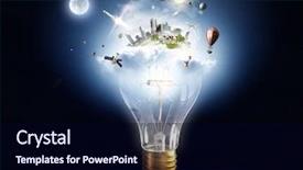  Presentation with saving - Presentation theme featuring energy saving concept mixed media background and a navy blue colored foreground