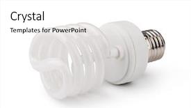  Presentation with bakground - Audience pleasing presentation consisting of energy saving fluorescent light bulb isolated on a white bakground backdrop and a white colored foreground