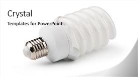  Presentation with bakground - PPT theme enhanced with energy saving fluorescent light bulb isolated on a white bakground background and a white colored foreground