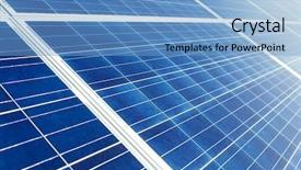  Presentation with solar panel - Audience pleasing slides consisting of energy saving free - solar panel in blue backdrop and a  colored foreground