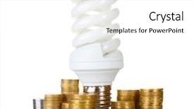  Presentation with saving - PPT theme having energy saving lamp and money background and a white colored foreground