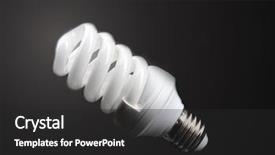  Presentation with saving - Beautiful slides featuring energy saving lamp on black backdrop and a dark gray colored foreground