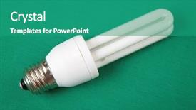  Presentation with green energy - Colorful presentation design enhanced with energy-saving lamp on green backdrop and a teal colored foreground