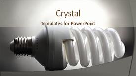  Presentation with energy saving and building - Cool new slides with energy saving lamp on grey backdrop and a  colored foreground