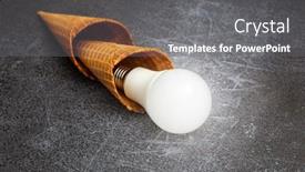  Presentation with ice cream cone - Presentation enhanced with energy-saving-led-bulb background and a gray colored foreground