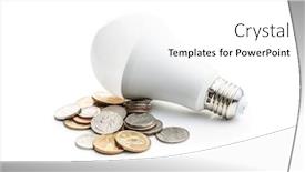  Presentation with led light - Presentation theme featuring energy-saving-light-bulb background and a white colored foreground