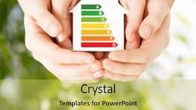  Presentation with hands saving - Audience pleasing slide deck consisting of energy saving real estate backdrop and a yellow colored foreground