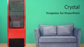  Presentation with energy savings - Presentation design featuring energy savings concept solid fuel background and a seafoam green colored foreground