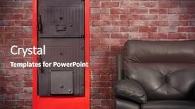  Presentation with energy savings - PPT theme with energy savings concept solid fuel background and a tawny brown colored foreground