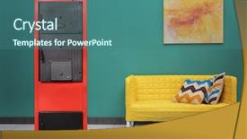  Presentation with energy savings - Colorful slide deck enhanced with energy savings concept solid fuel backdrop and a ocean colored foreground