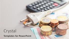  Presentation with energy savings - Theme consisting of energy-savings-concept-with-power background and a soft green colored foreground