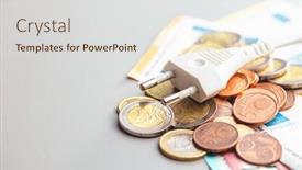  Presentation with energy savings - Presentation enhanced with energy-savings-concept-with-power background and a sky blue colored foreground