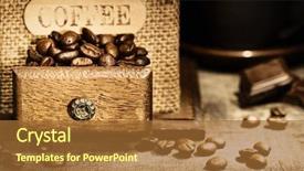  Presentation with coffee chocolate - Cool new presentation theme with energy savors - close up of antique coffee backdrop and a red colored foreground