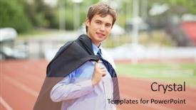  Presentation with race track - Audience pleasing theme consisting of energy service company - businessman sport manager and executive backdrop and a  colored foreground