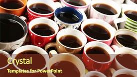  Presentation with coffee - Theme having energy service company - many cups of coffee closeup background and a tawny brown colored foreground