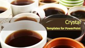  Presentation with coffee - Audience pleasing theme consisting of energy service company - many cups of coffee closeup backdrop and a tawny brown colored foreground