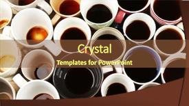 Presentation with coffee - Amazing PPT theme having energy service company - many cups of coffee top backdrop and a  colored foreground