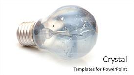  Presentation with energy - PPT theme having energy shortage - broken lightbulb on white background and a white colored foreground