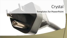  Presentation with power cable - PPT theme enhanced with energy shortage - electric power cable isolated background and a white colored foreground