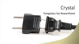  Presentation with power plug - Presentation design featuring energy shortage - european power plug adapter background and a white colored foreground