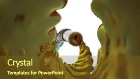  Presentation with gas pump - Audience pleasing theme consisting of energy shortage - green gas pump with strong backdrop and a tawny brown colored foreground