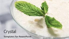  Presentation with energy drink - PPT theme enhanced with energy soft drink - closeup of a coconut milkshake background and a light gray colored foreground