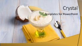  Presentation with soft drink - Cool new PPT layouts with energy soft drink - coconut and banana mousse backdrop and a  colored foreground