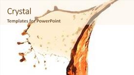  Presentation with splash - Amazing slide set having energy soft drink - cola splash on white background backdrop and a cream colored foreground
