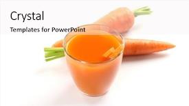  Presentation with energy drink - PPT theme with energy soft drink - glass of carrot juice background and a white colored foreground