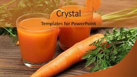  Presentation with energy drink - Slide deck having energy soft drink - glasses of carrot juice background and a gold colored foreground