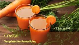  Presentation with juice - Audience pleasing presentation theme consisting of energy soft drink - glasses of carrot juice backdrop and a tawny brown colored foreground