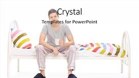  Presentation with donut and coffee - Audience pleasing presentation consisting of energy soft drink - guy drinking his morning coffee backdrop and a  colored foreground