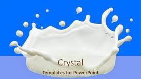  Presentation with soft drink - Colorful theme enhanced with energy soft drink - milk splash on blue background backdrop and a sky blue colored foreground