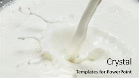  Presentation with milk splash - Theme featuring energy soft drink - pouring milk and milk splash background and a  colored foreground