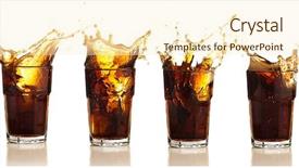  Presentation with energy drink - Beautiful presentation featuring energy soft drink - refreshing beverage splash collection backdrop and a cream colored foreground