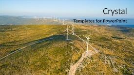  Presentation with windmill - Slides consisting of energy sources - aerial view of jelinak windmill background and a light blue colored foreground