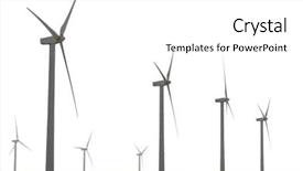  Presentation with windmills - Audience pleasing theme consisting of energy sources - aligned windmills for renowable electric backdrop and a white colored foreground