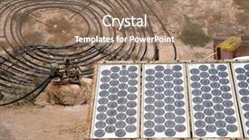  Presentation with solar farm - Cool new presentation theme with solar energy sources and water backdrop and a coral colored foreground