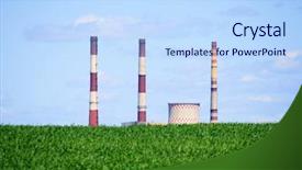  Presentation with nuclear energy - Audience pleasing presentation consisting of energy station backdrop and a light blue colored foreground