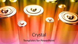  Presentation with storage - Beautiful slide deck featuring energy storage - close-up of batteries backdrop and a coral colored foreground