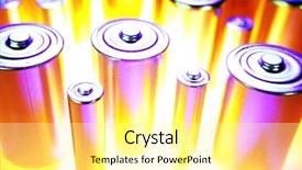  Presentation with batteries - Audience pleasing PPT theme consisting of energy storage - closeup of disposable batteries studio backdrop and a blonde colored foreground