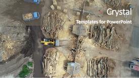  Presentation with wood industry - Amazing PPT layouts having energy storeg - aerial top view of wood backdrop and a gray colored foreground
