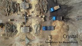  Presentation with wood industry - PPT layouts with energy storeg - aerial top view of wood background and a coral colored foreground