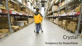  Presentation with furniture recliners - Beautiful PPT theme featuring energy storeg - large furniture warehouse backdrop and a light gray colored foreground