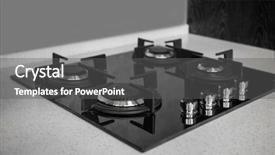  Presentation with energy gas - Slide set having energy storeg - modern stylish kitchen gas stove background and a dark gray colored foreground