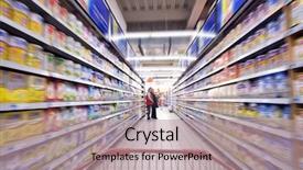  Presentation with blur - Theme enhanced with energy storeg - woman shopping with zooming blur background and a coral colored foreground