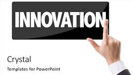  Presentation with innovation - Presentation enhanced with energy technology - businessman pressing button background and a  colored foreground